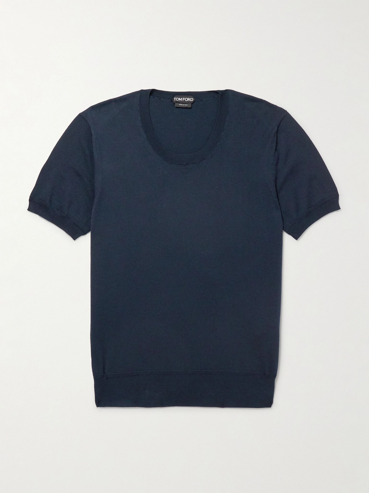 Slim-Fit Cotton T-Shirt Blue - 1