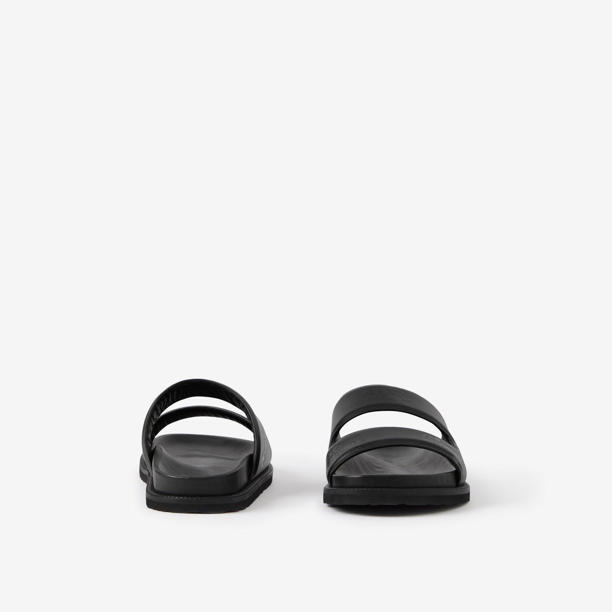 Embossed EKD Leather Slides - 4