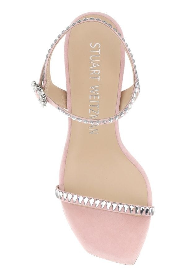 Pink suede Gemcut 100 sandals - 4