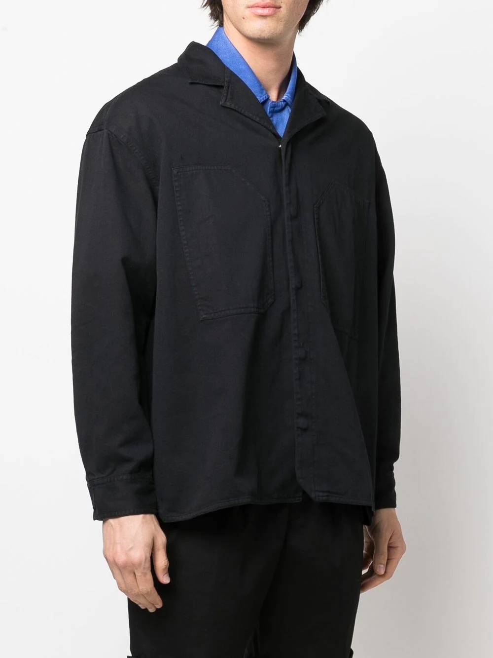 abstract-print notched-collar overshirt - 3