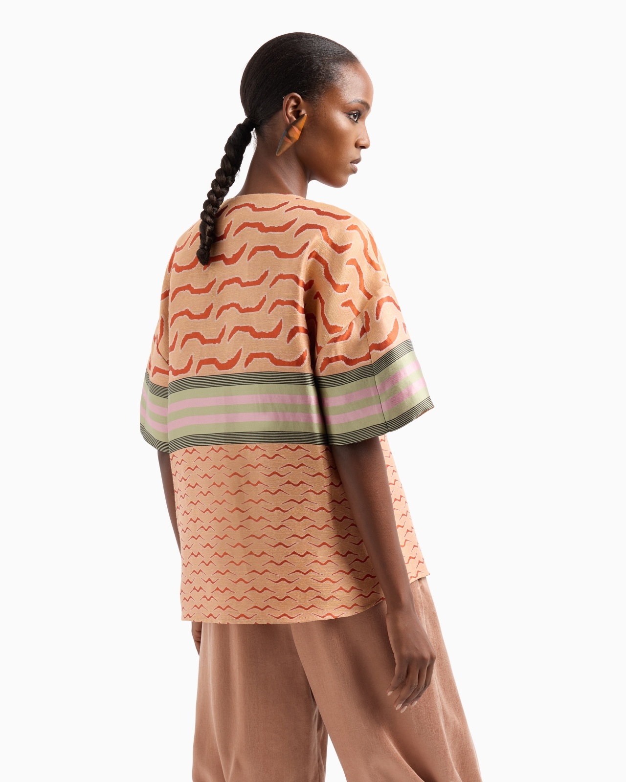 LINEN, COTTON AND SILK-BLEND JACQUARD SHIRT - 2