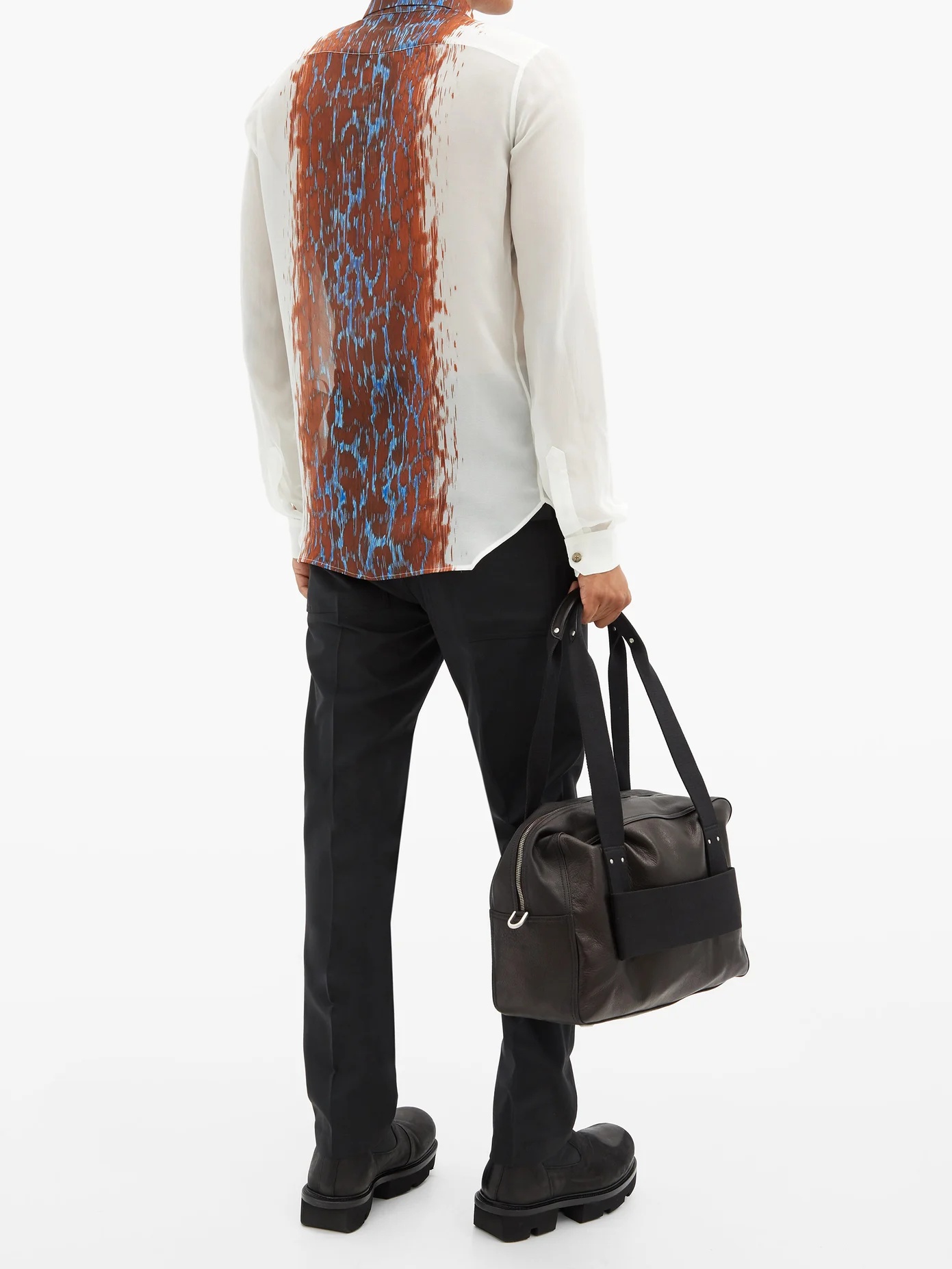 Distorted leopard-print silk-crepe shirt - 2