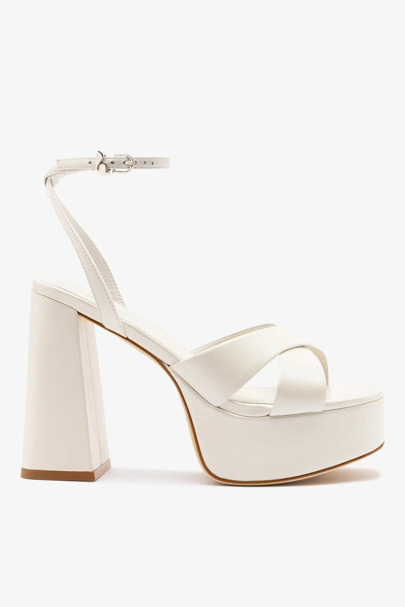 Dolly X Platform Sandal In Pearl Leather 1
