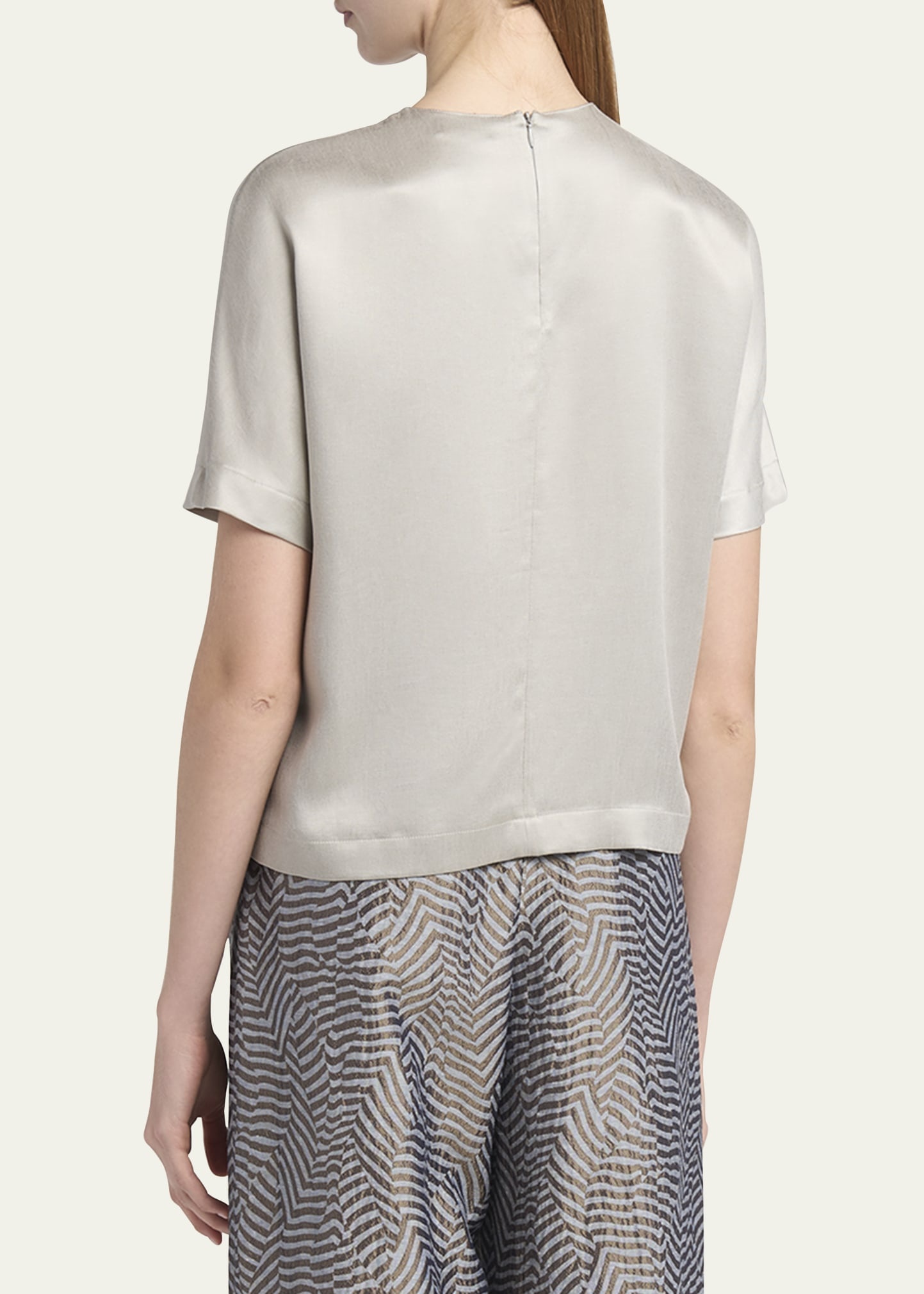 Cupro Short-Sleeve Blouse - 3