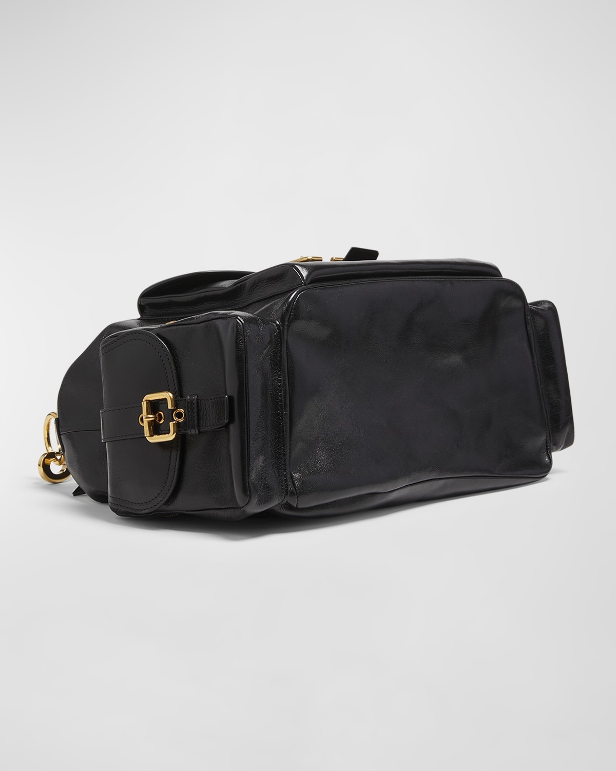 Buckle Camera Crossbody Bag in Shiny Calfskin - 8