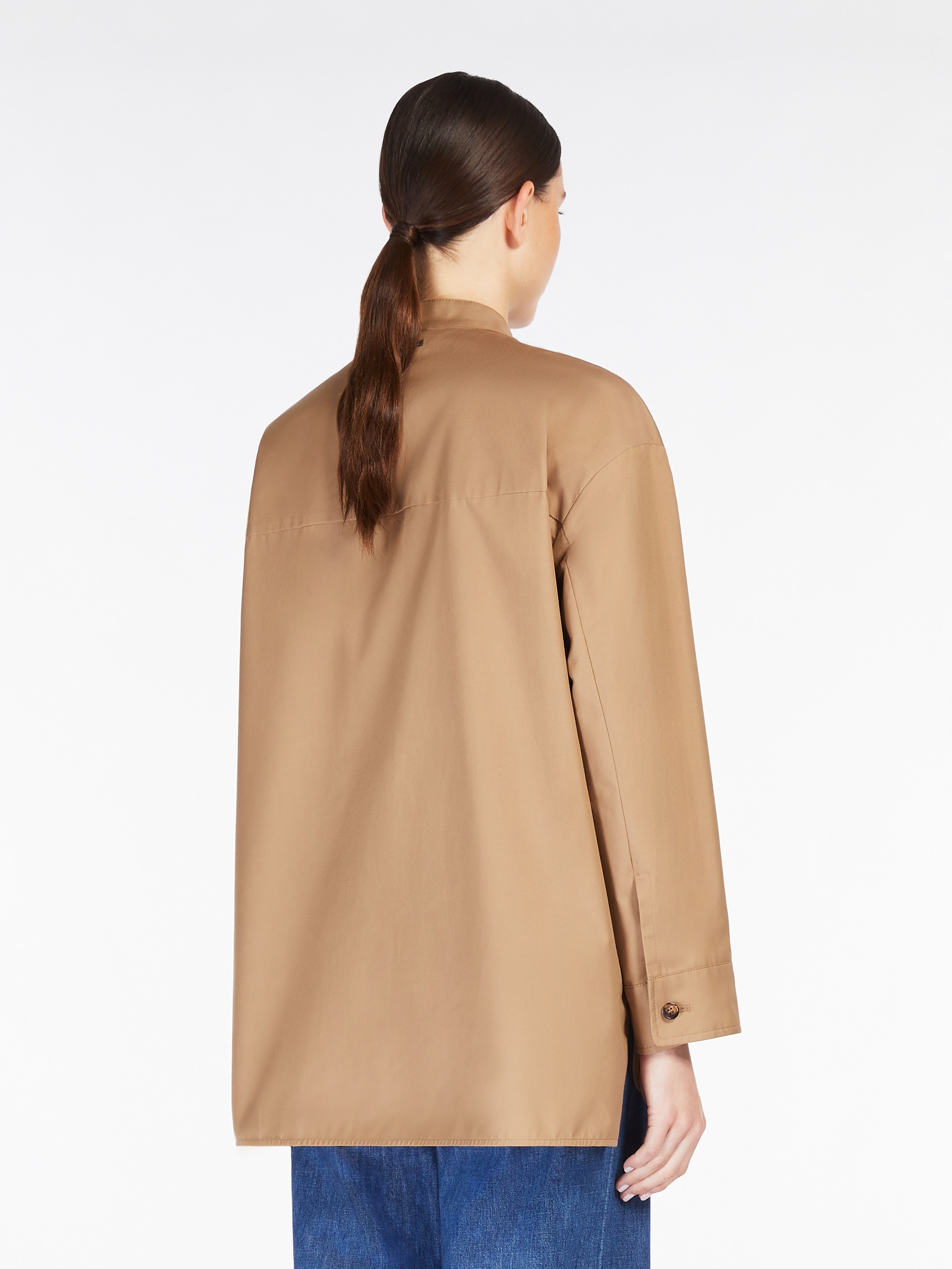 CARA Water-repellent twill Mandarin-neck jacket - 4