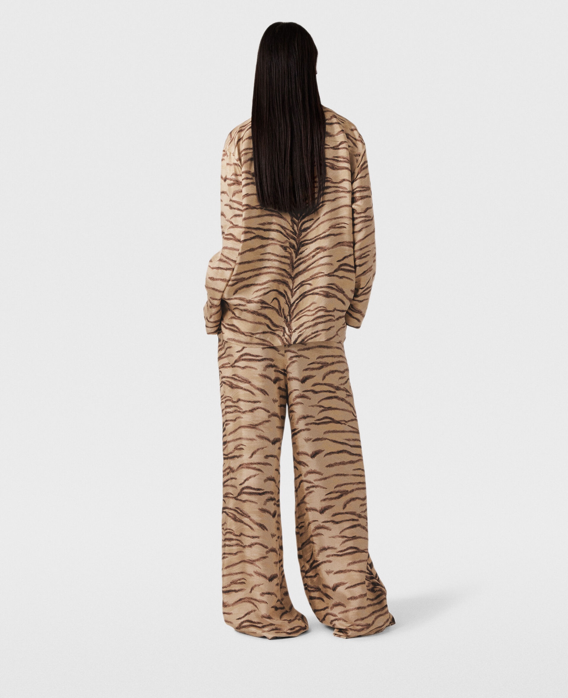 Tiger Print High-Rise Wide-Leg Pants - 5