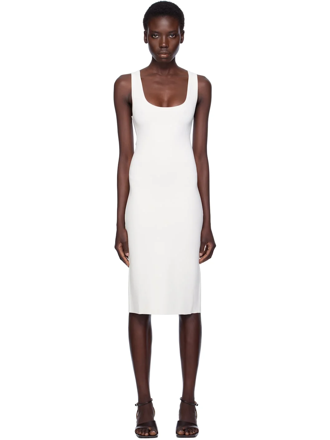 White Short Tank Midi Dress - 1