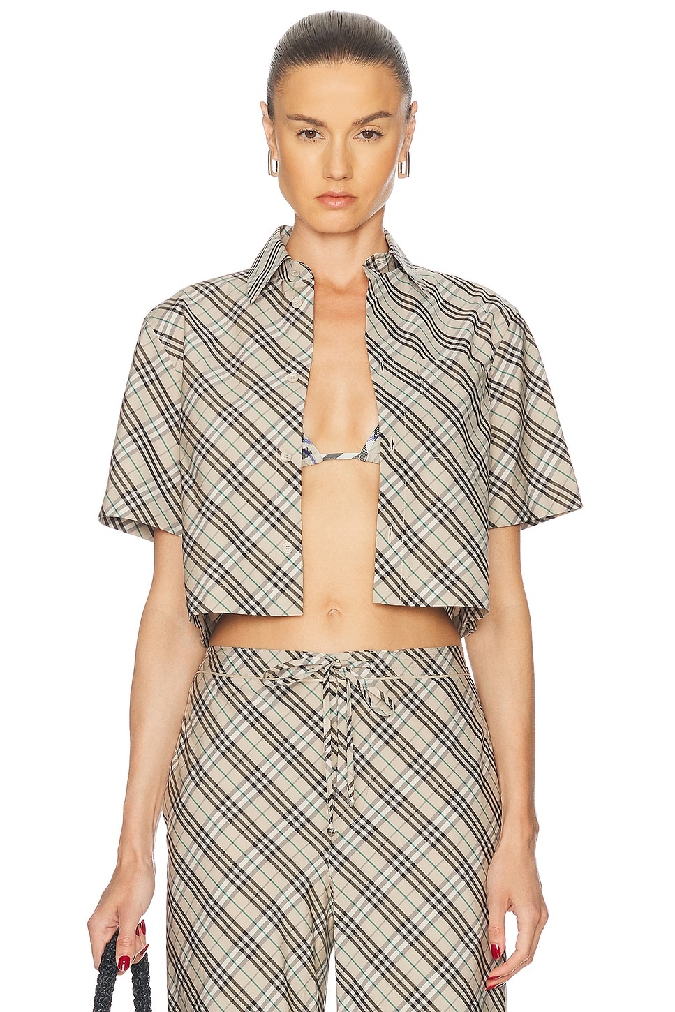 Short Sleeve Button Up Top - 1