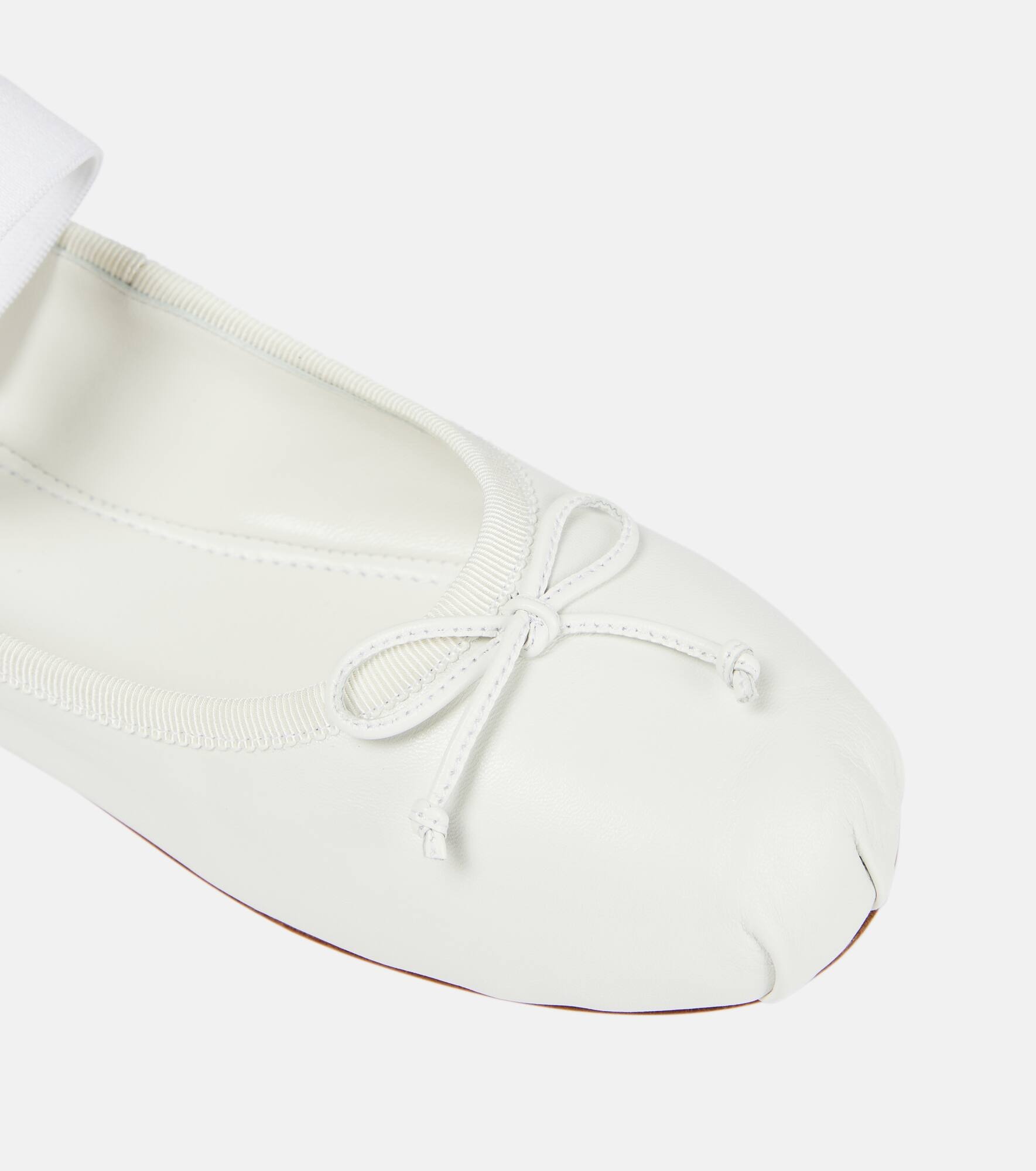 Logo leather ballet flats - 6
