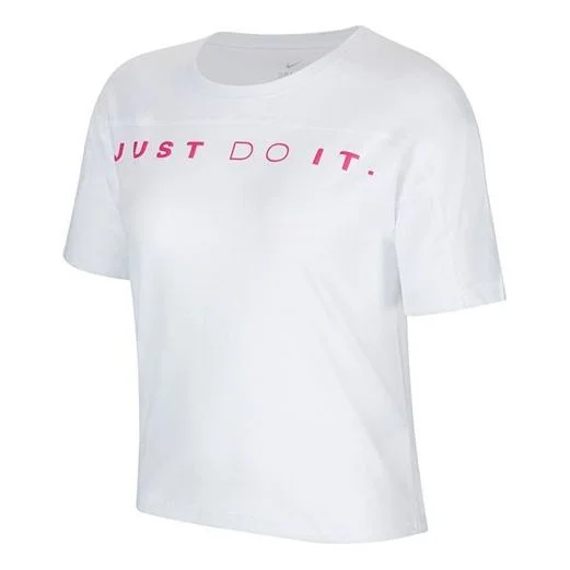 (WMNS) Nike Miler Printing Round-neck White CT6971-100 - 1