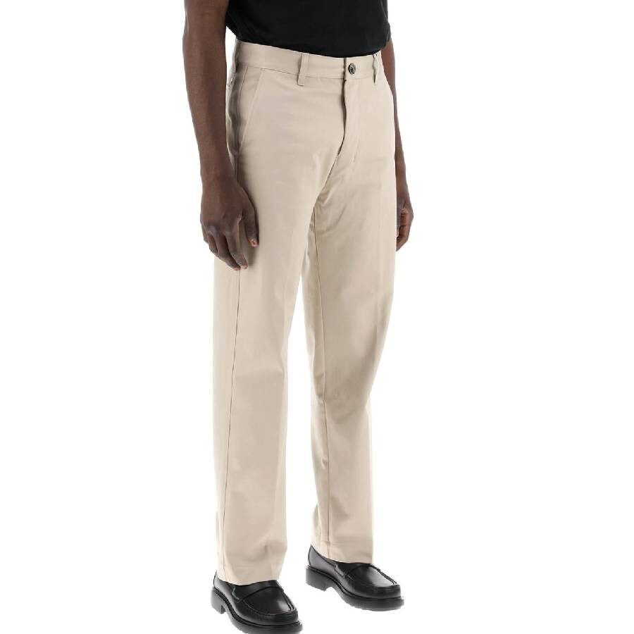 Ami Paris Men's Beige Ami Paris Straight Chino Trousers - 2