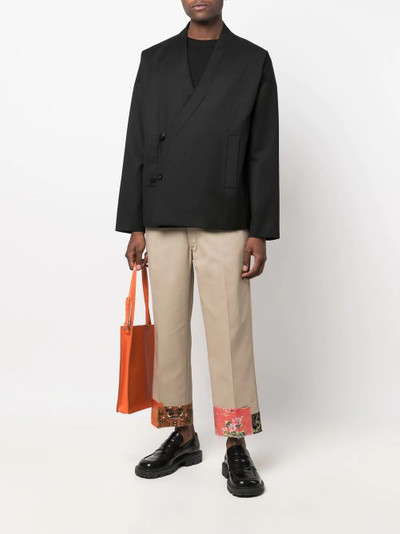 Junya Watanabe MAN contrast-hem cropped trousers outlook