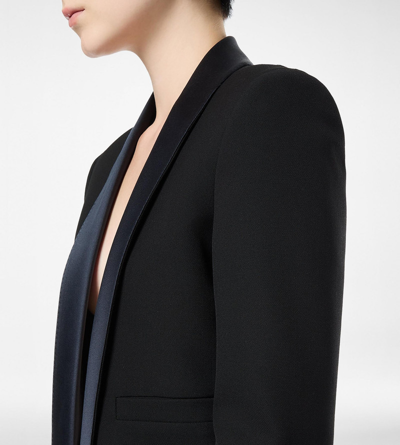 TOM FORD BI-COLOR SINGLE BREASTED SHAWL LAPEL CROPPED TUXEDO JACKET outlook