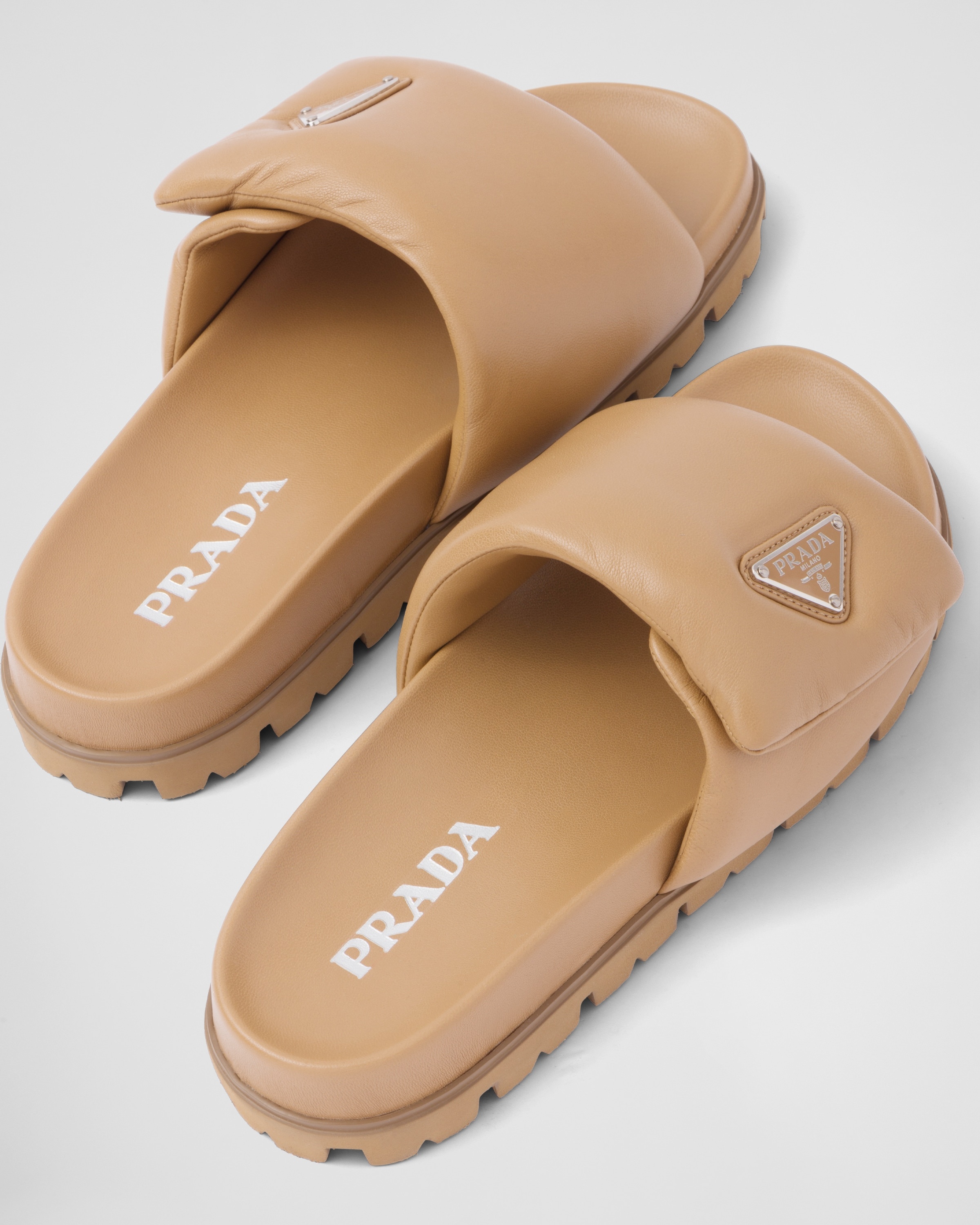 Soft padded nappa leather slides - 5
