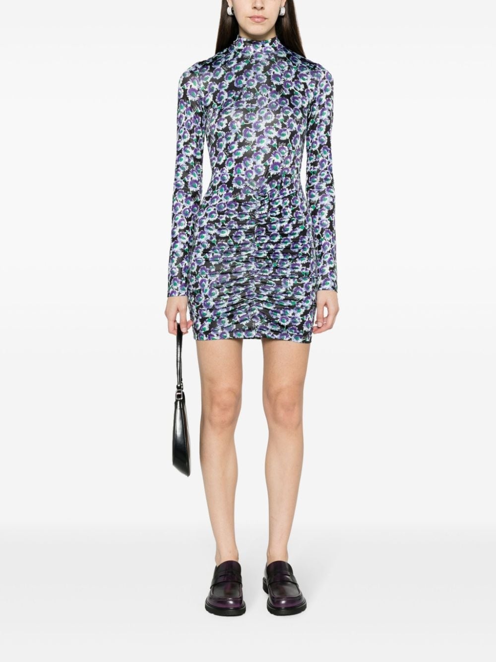 floral-print ruched minidress - 2