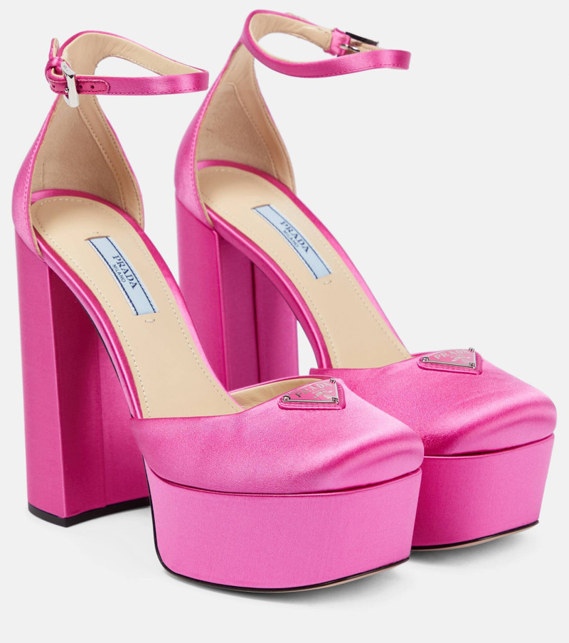 Satin platform pumps 1