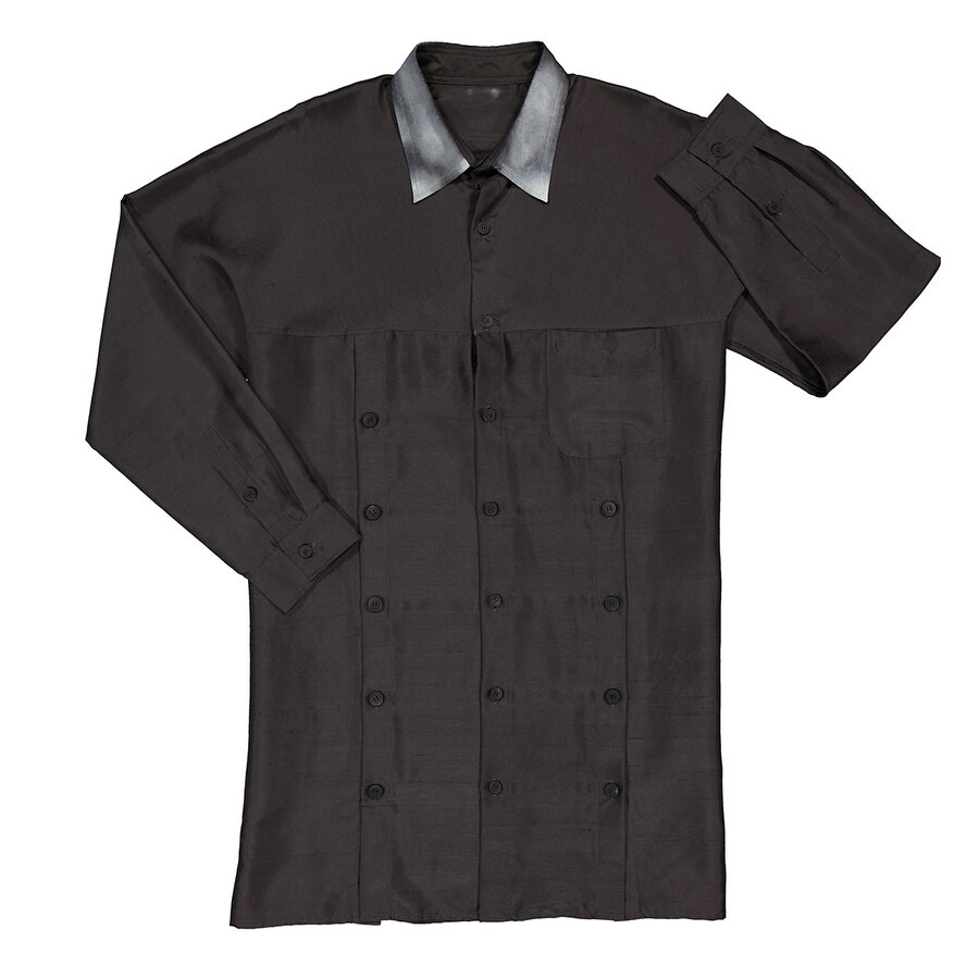 Yohji Yamamoto R-Button Designed Classic Long Shirt, Brand Size 2 (Medium) - 5