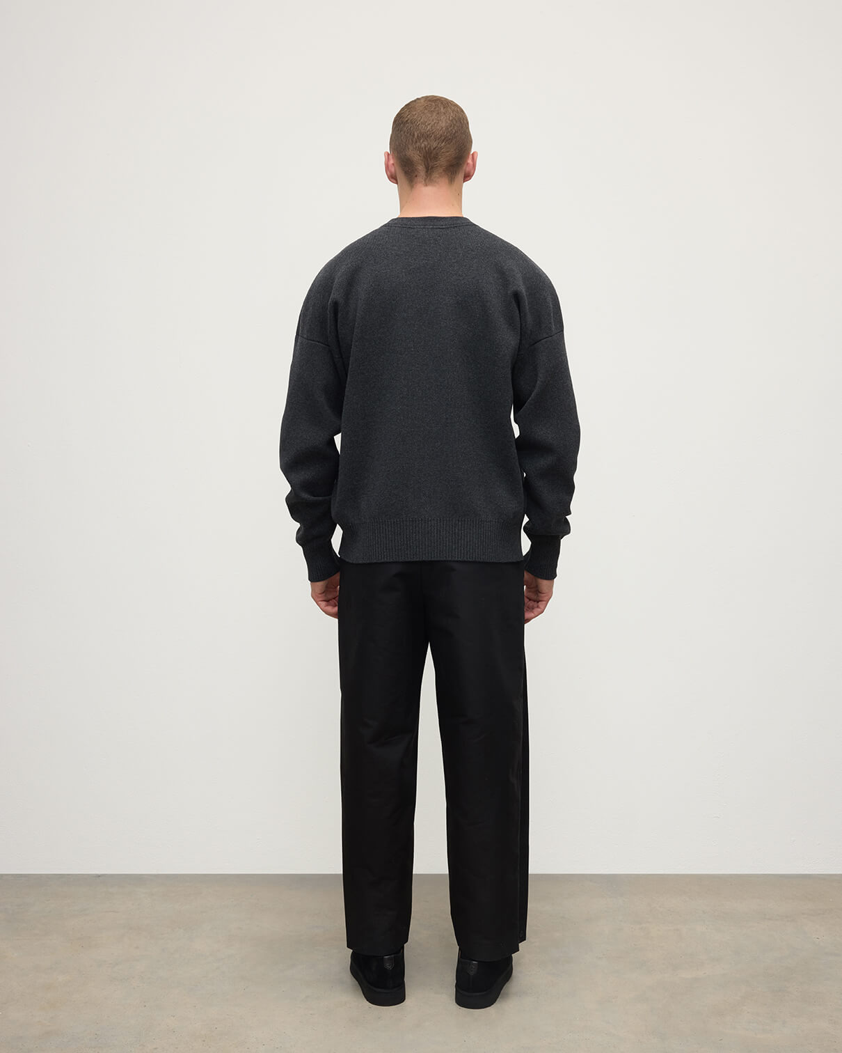 Relaxed Milano Stitch Grey Jumper - 4