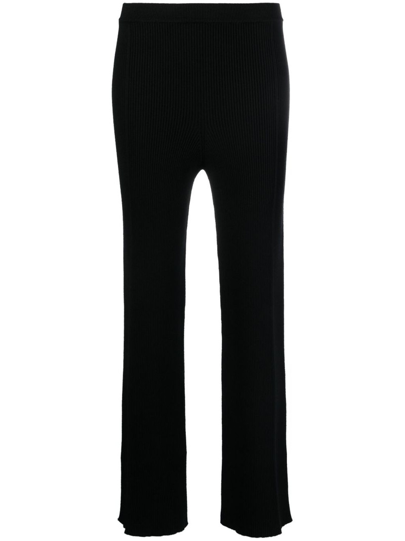 straight-leg rib-knit trousers 1