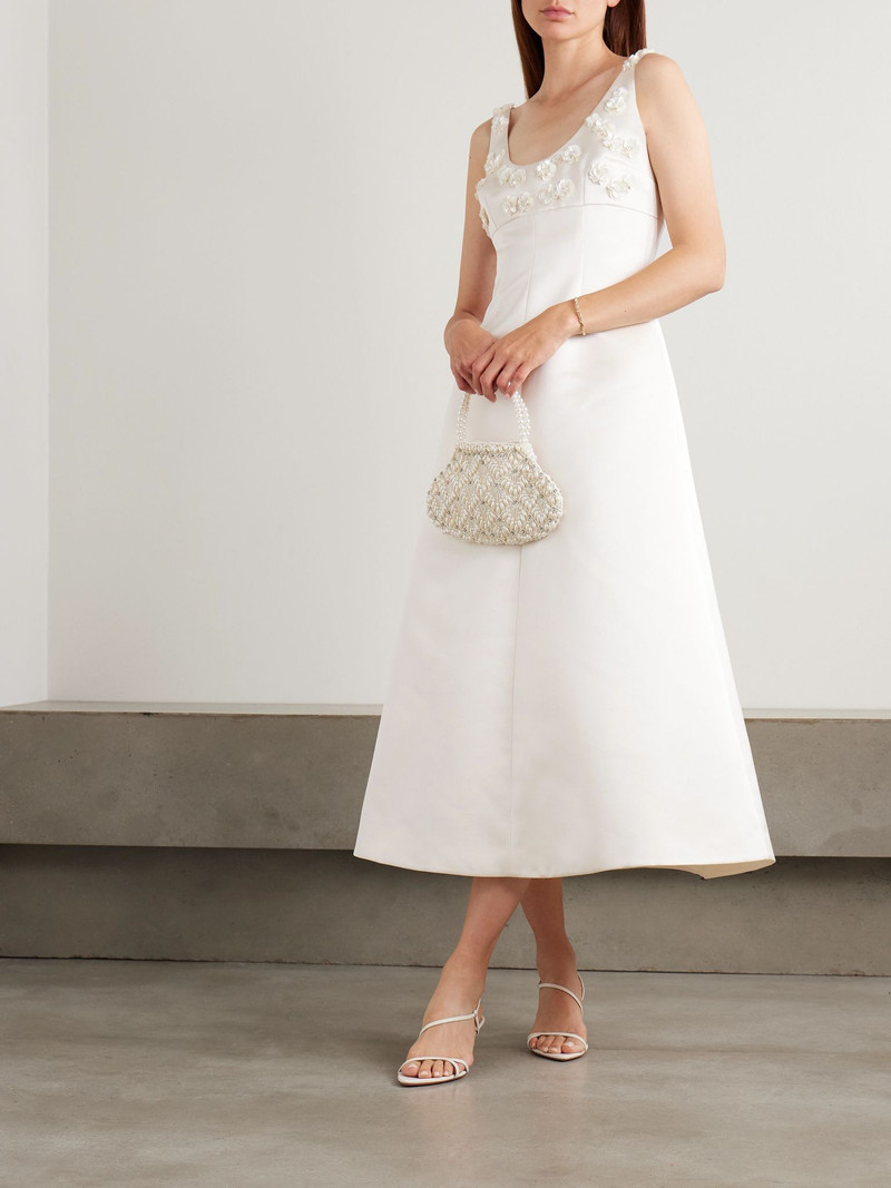 EMILIA WICKSTEAD Abella embellished mikado midi dress Ivory outlook