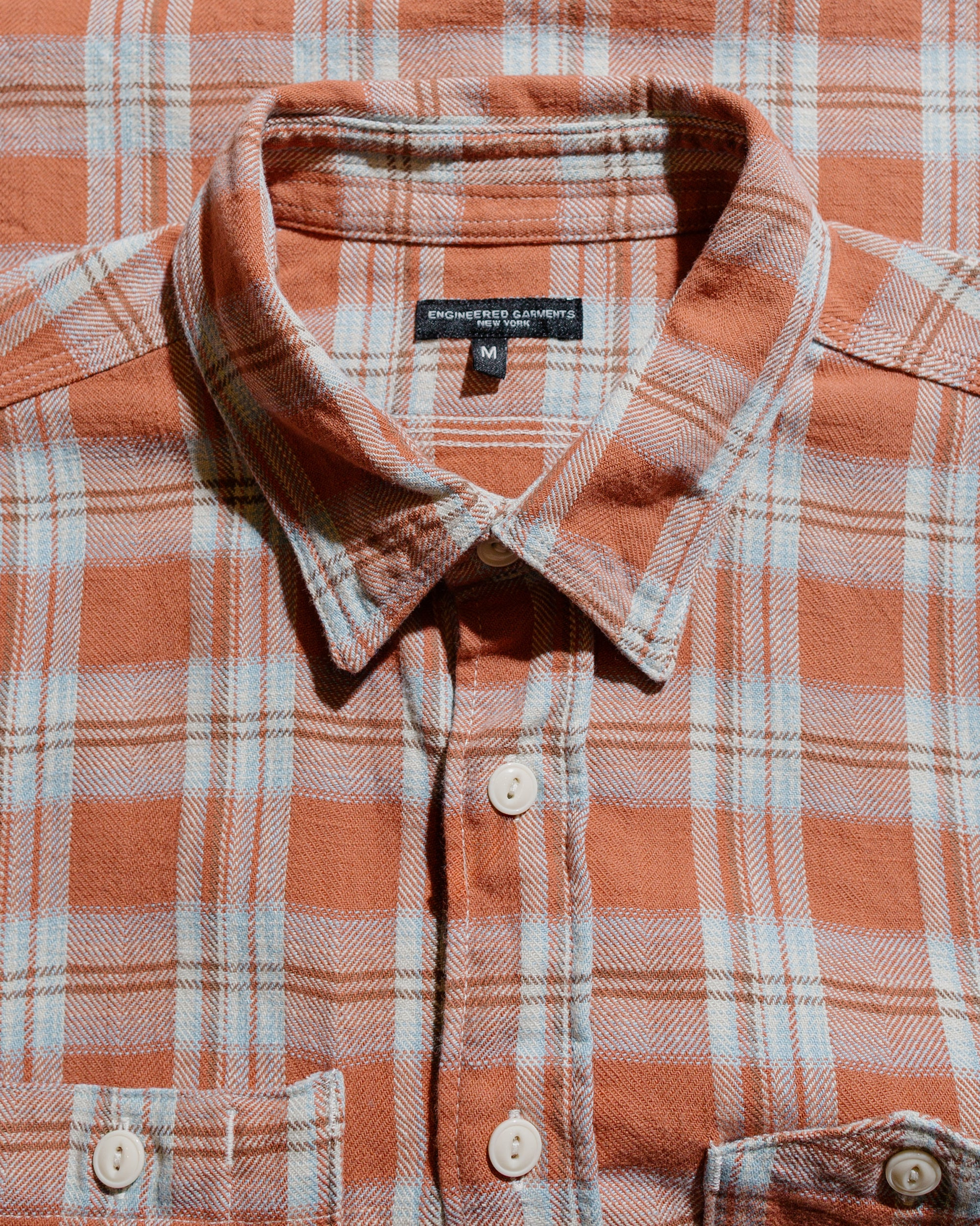 Work Shirt Pink Cotton Plaid Jacquard - 5