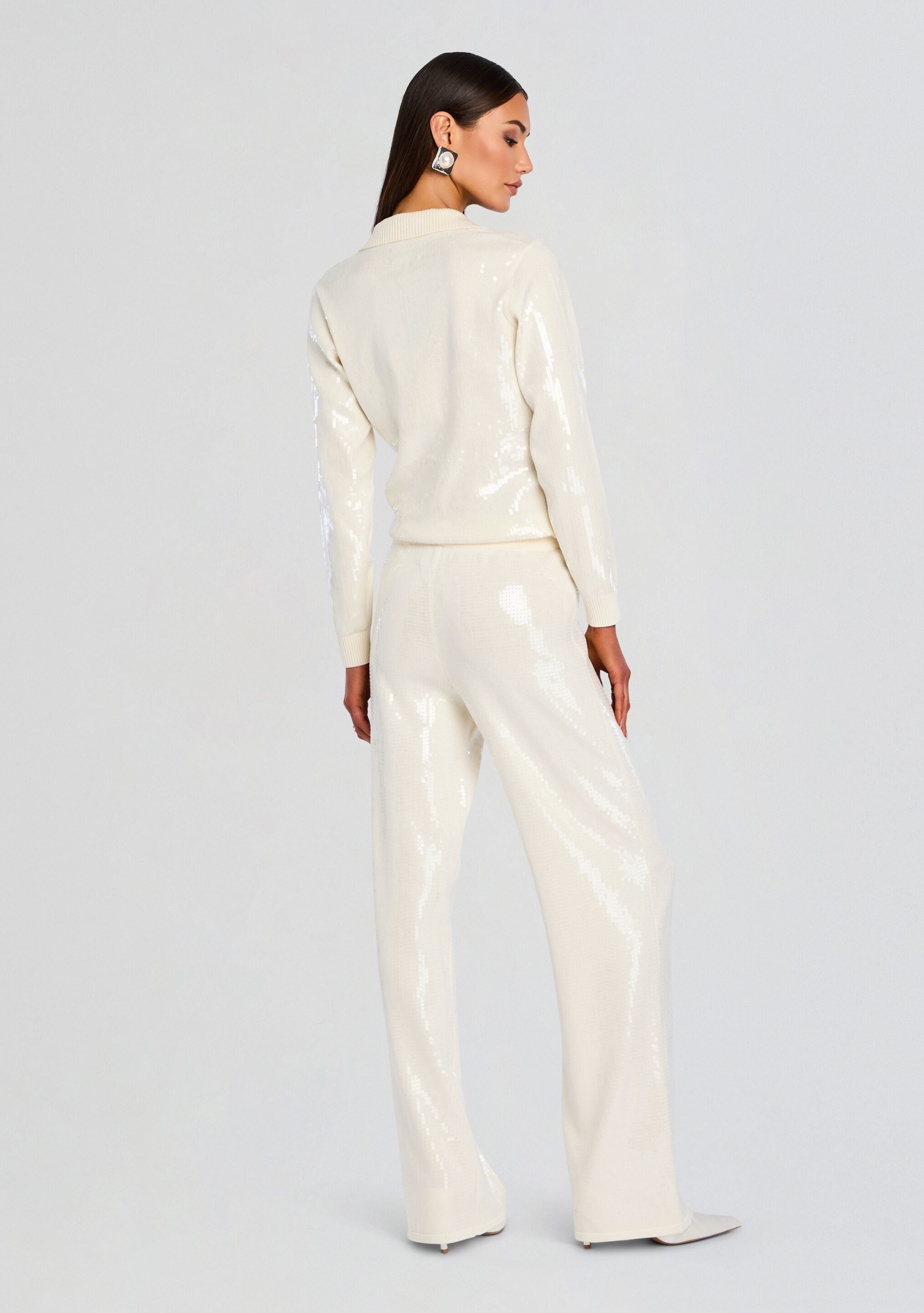NATALIA SEQUIN KNIT PANT - 4