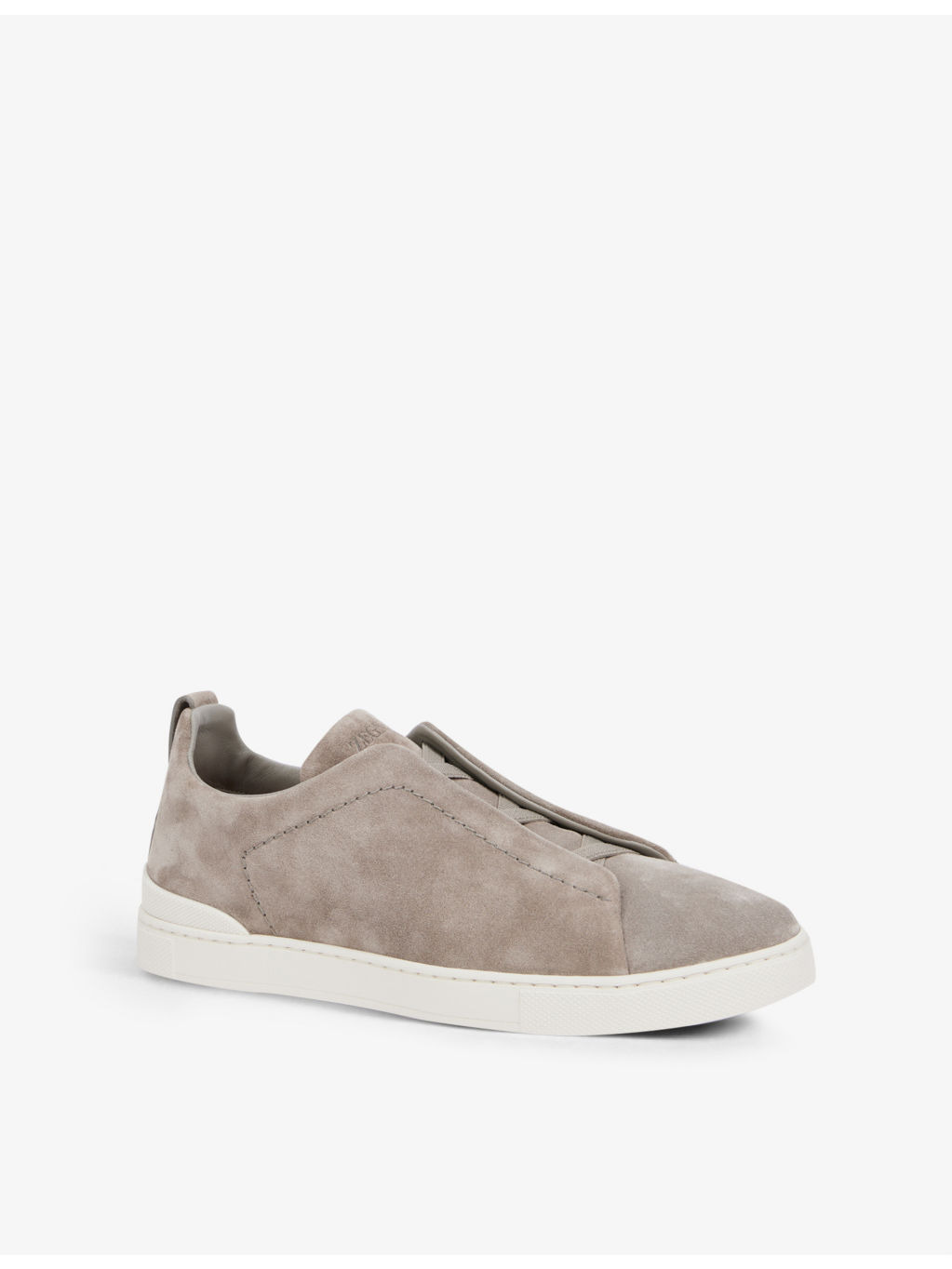 Triple Stitch contrast-sole suede low-top trainers - 3