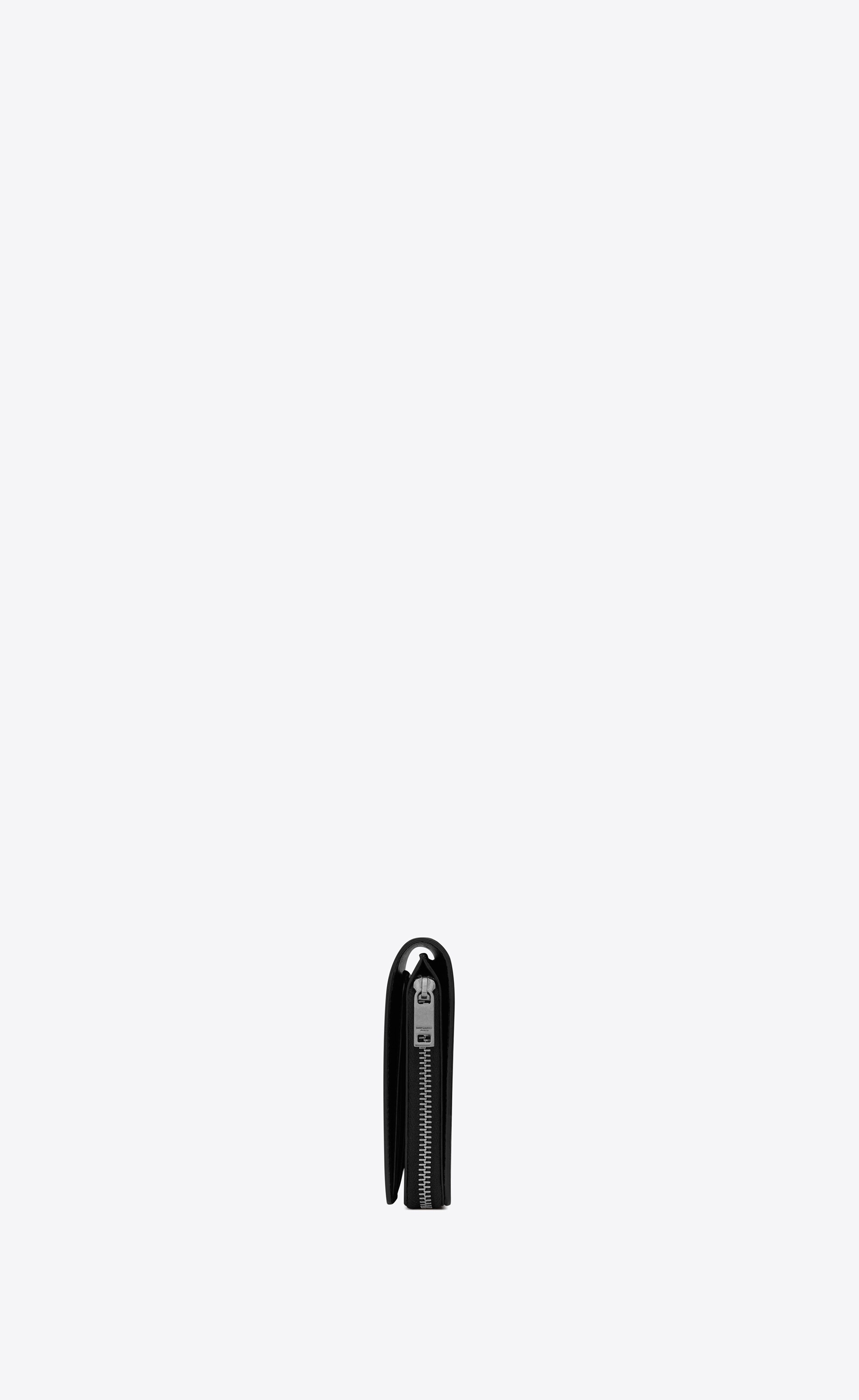 tiny cassandre east/west zip-around wallet in matte leather - 3