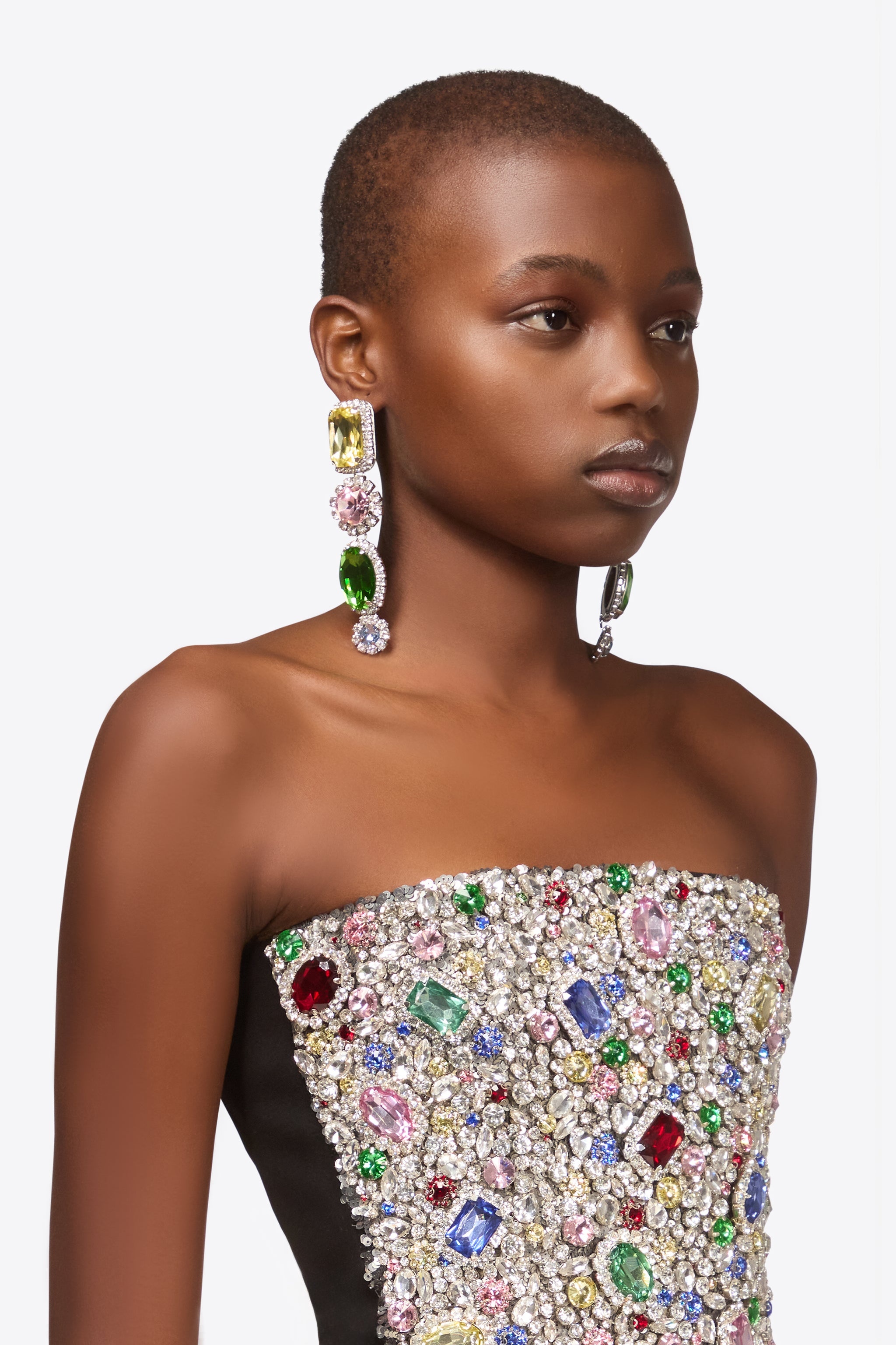CRYSTAL GEMSTONE DROP EARRINGS - 3