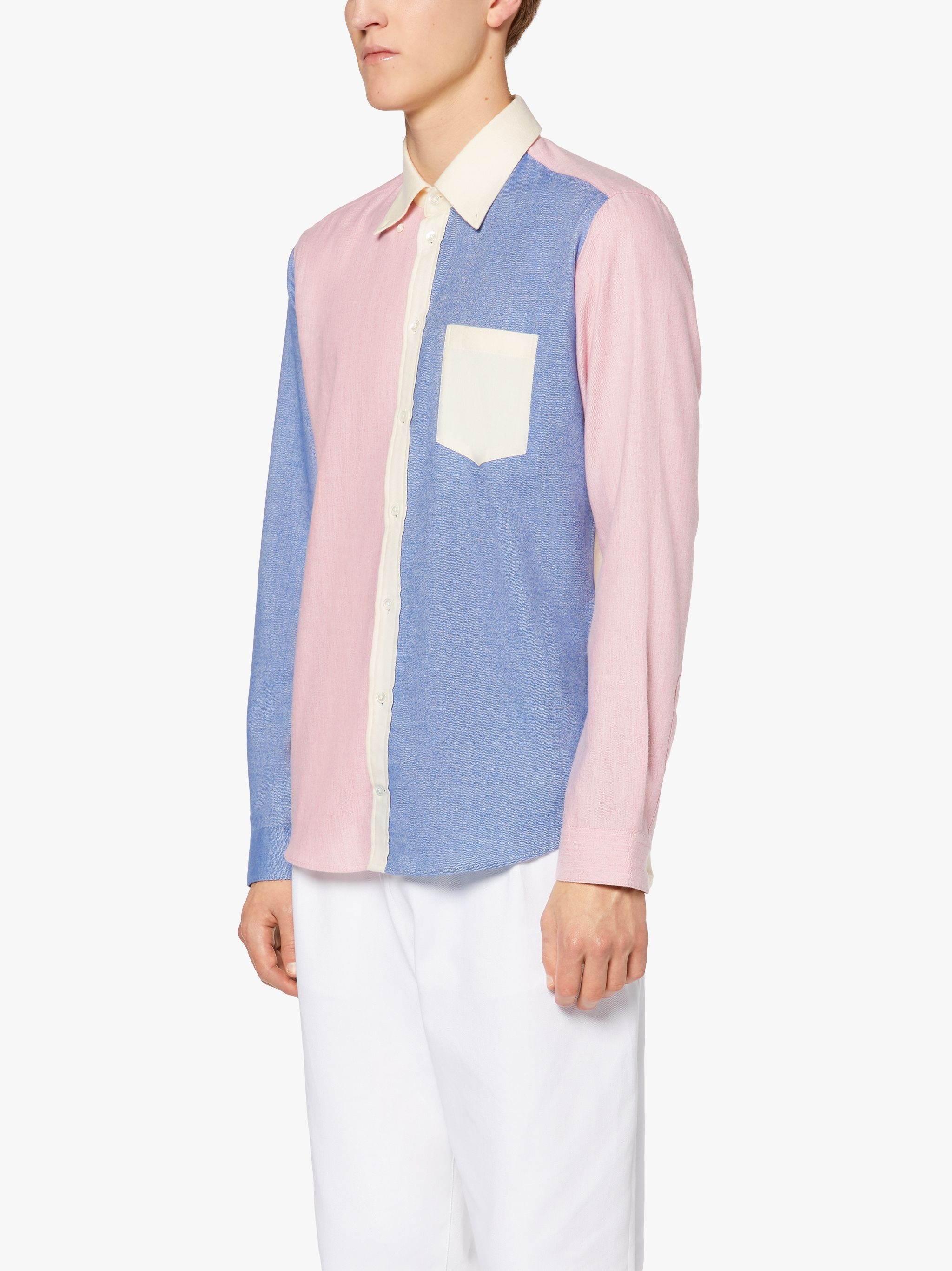 BLOOMSBURY COLOUR BLOCK COTTON & WOOL OXFORD SHIRT | GSC-101 - 3