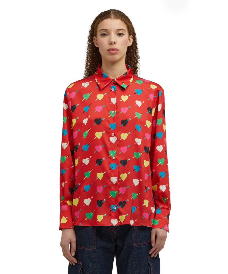 MSGM Shirt with "Arrowed Heart Print" motif outlook
