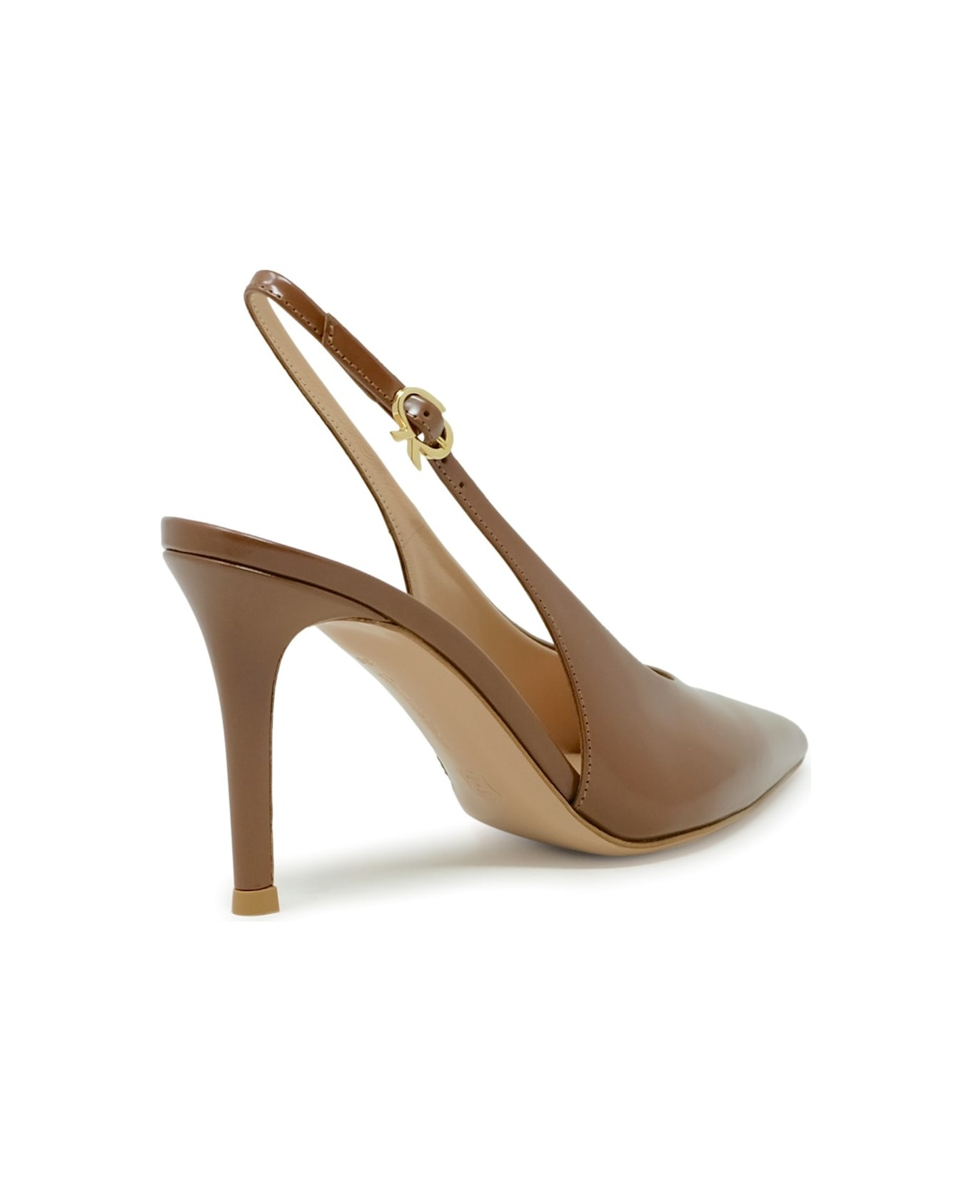 Gianvito Rossi Camel Leather Slingback - 3