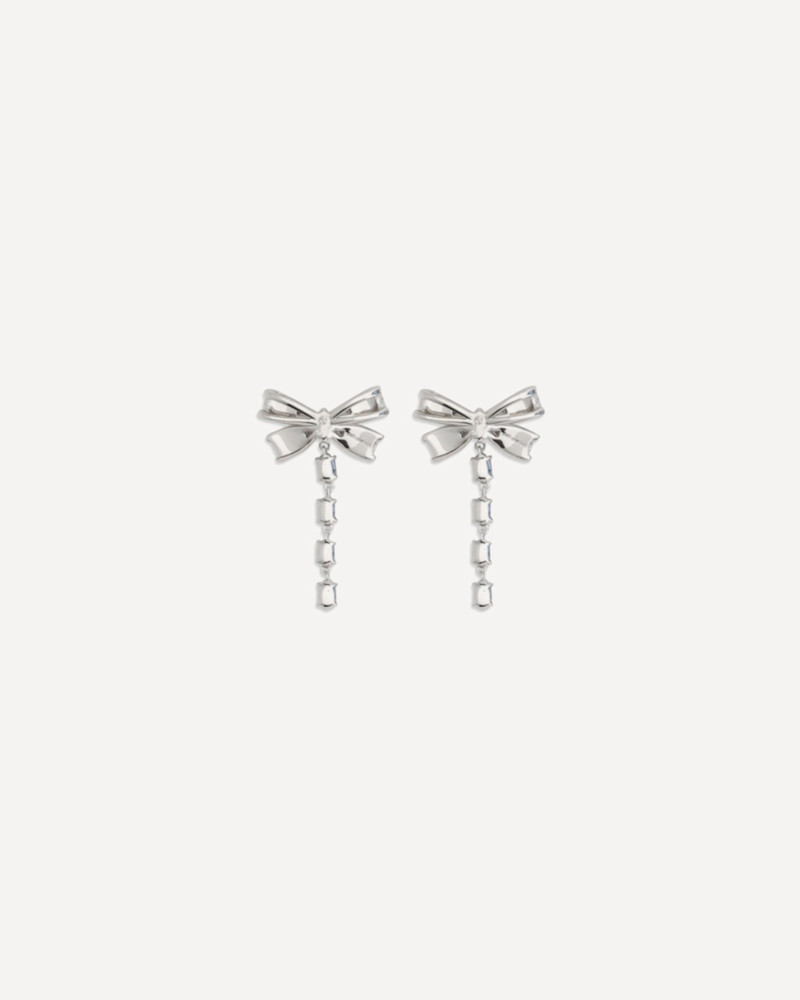 self-portrait Crystal bow drop Earrings outlook