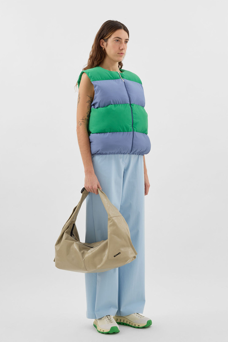 PUFFY GILET / green & wisteria 3