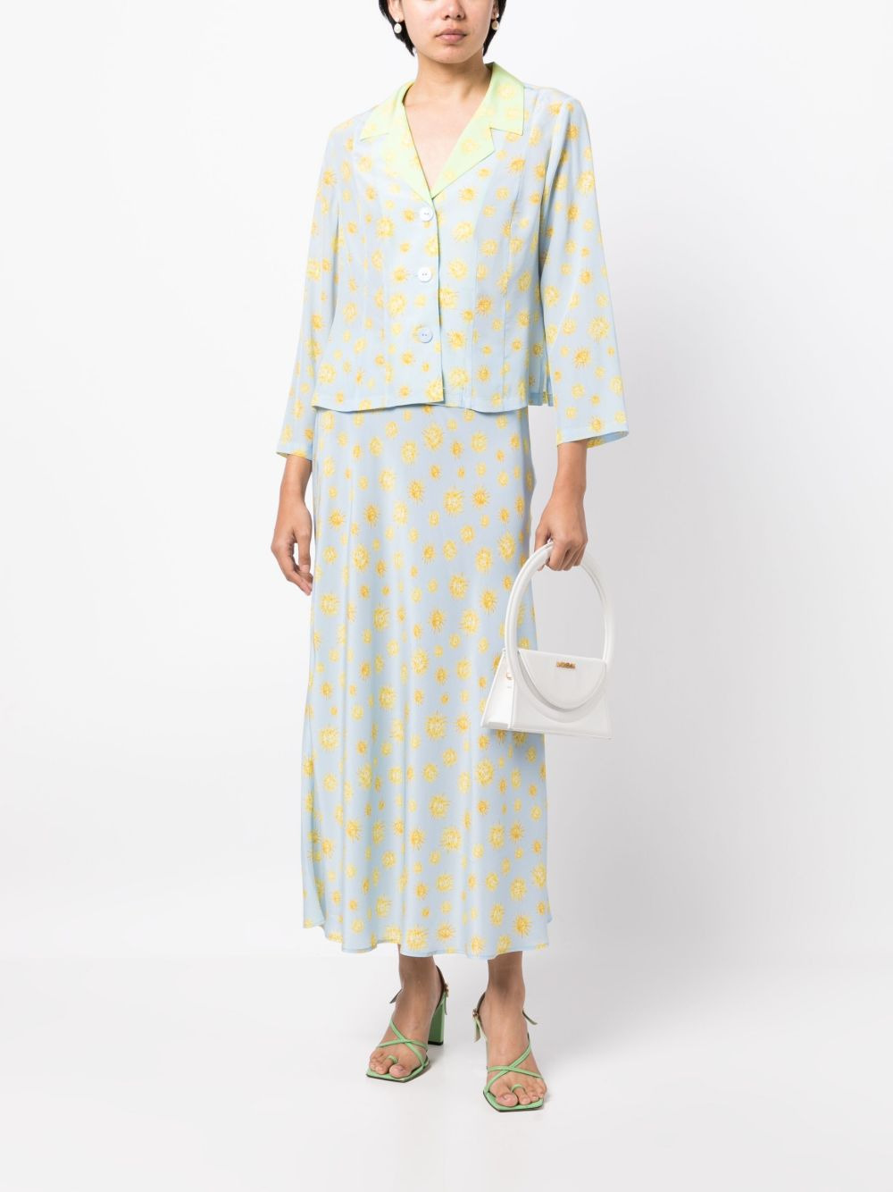 sun-motif silk shirt - 2