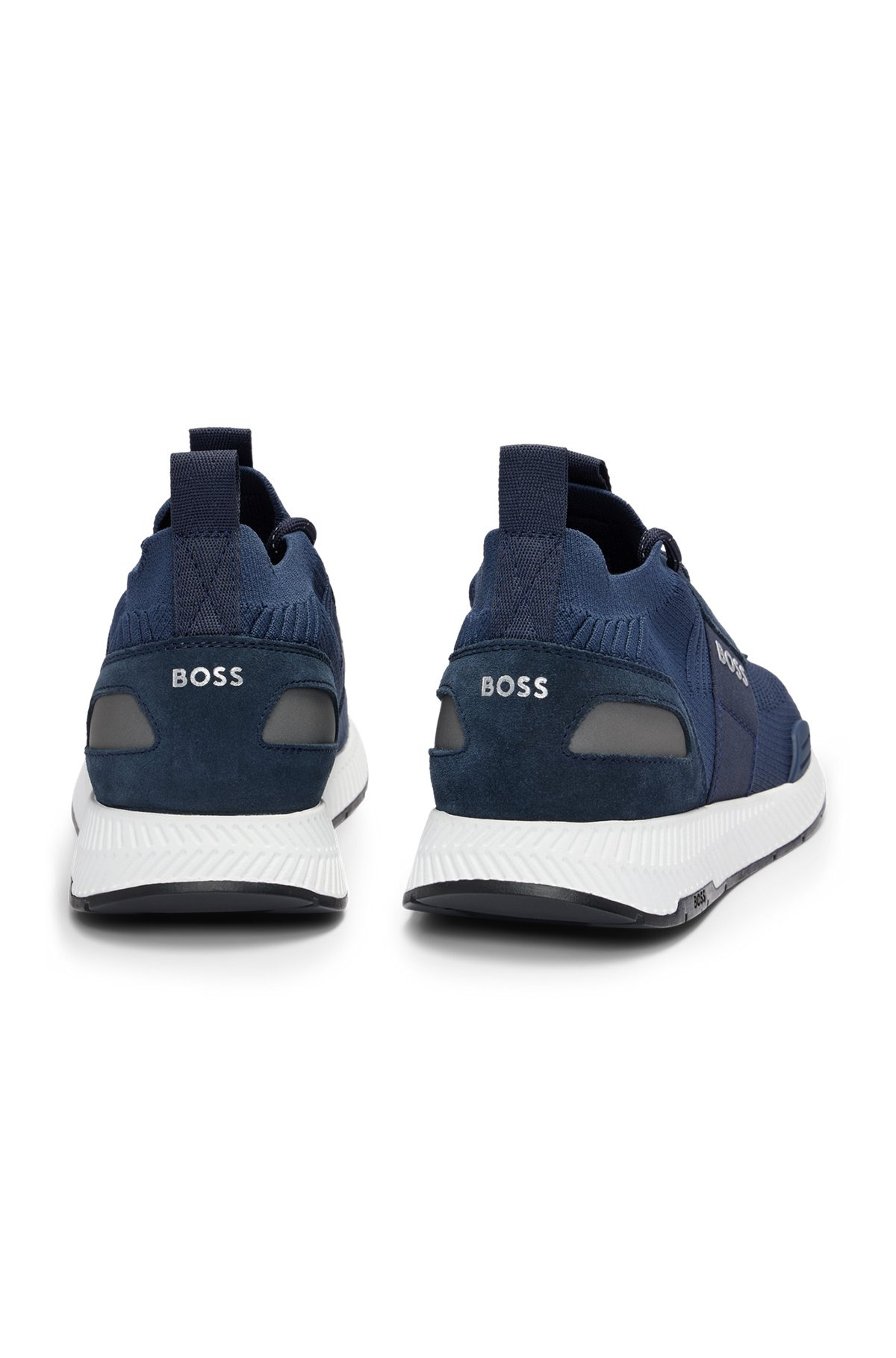 KNITTED-UPPER TRAINERS WITH BRANDING AND SUEDE TRIMS - 5