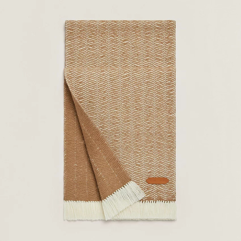 Hermès Wavy Double Face Chameau muffler outlook