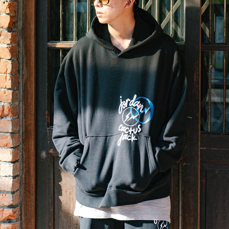 Air Jordan x Travis Scott x Fragment Cartoon Printing Hoodie 'Black White' DJ0616-010 - 3
