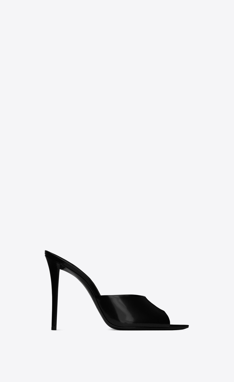 goldie mules in glazed leather - 1