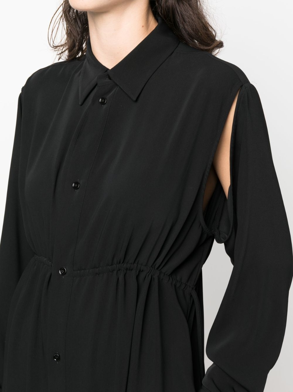 drawstring-waist shirt dress - 5