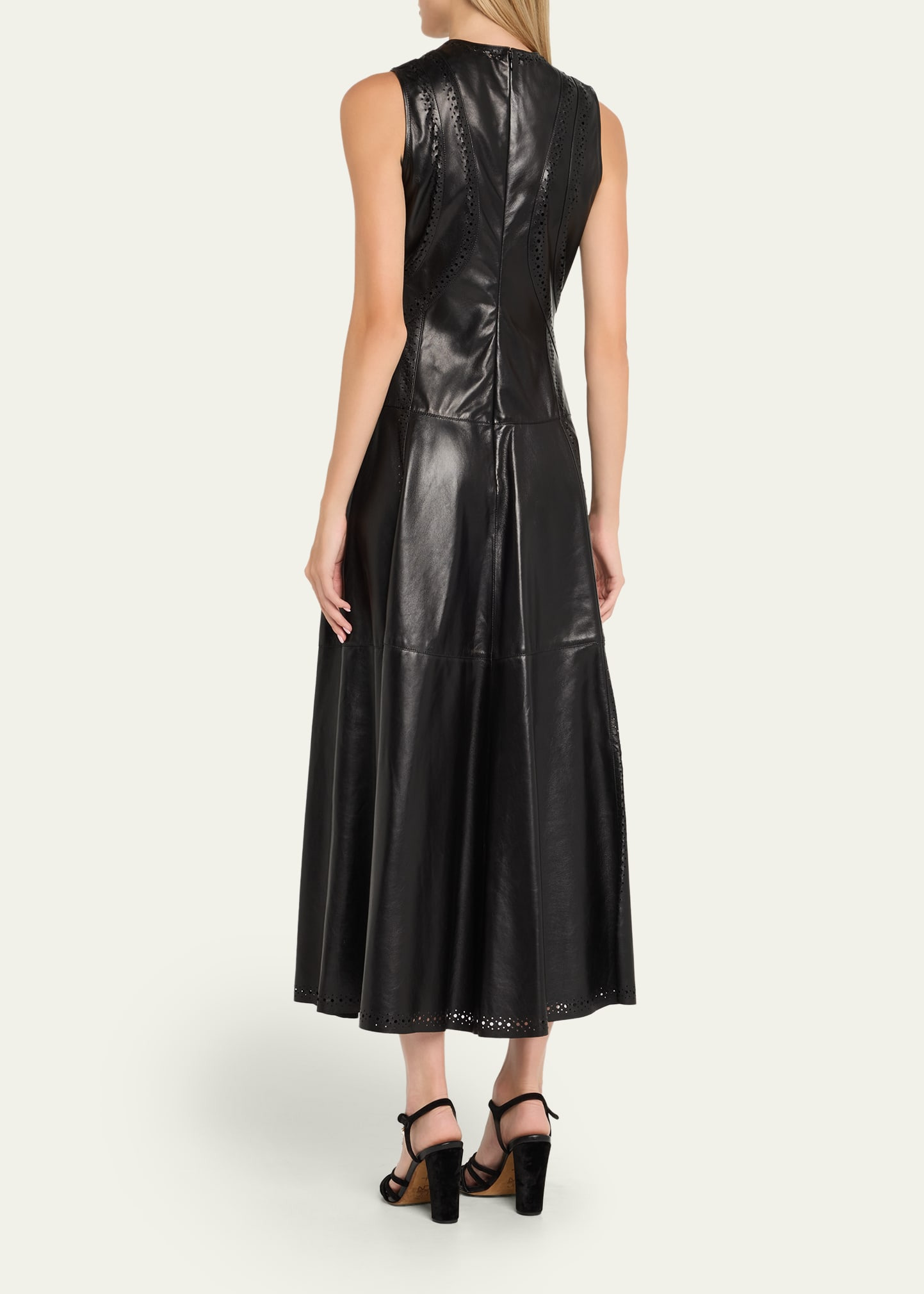 Juliette Sleeveless Leather Midi Dress - 3