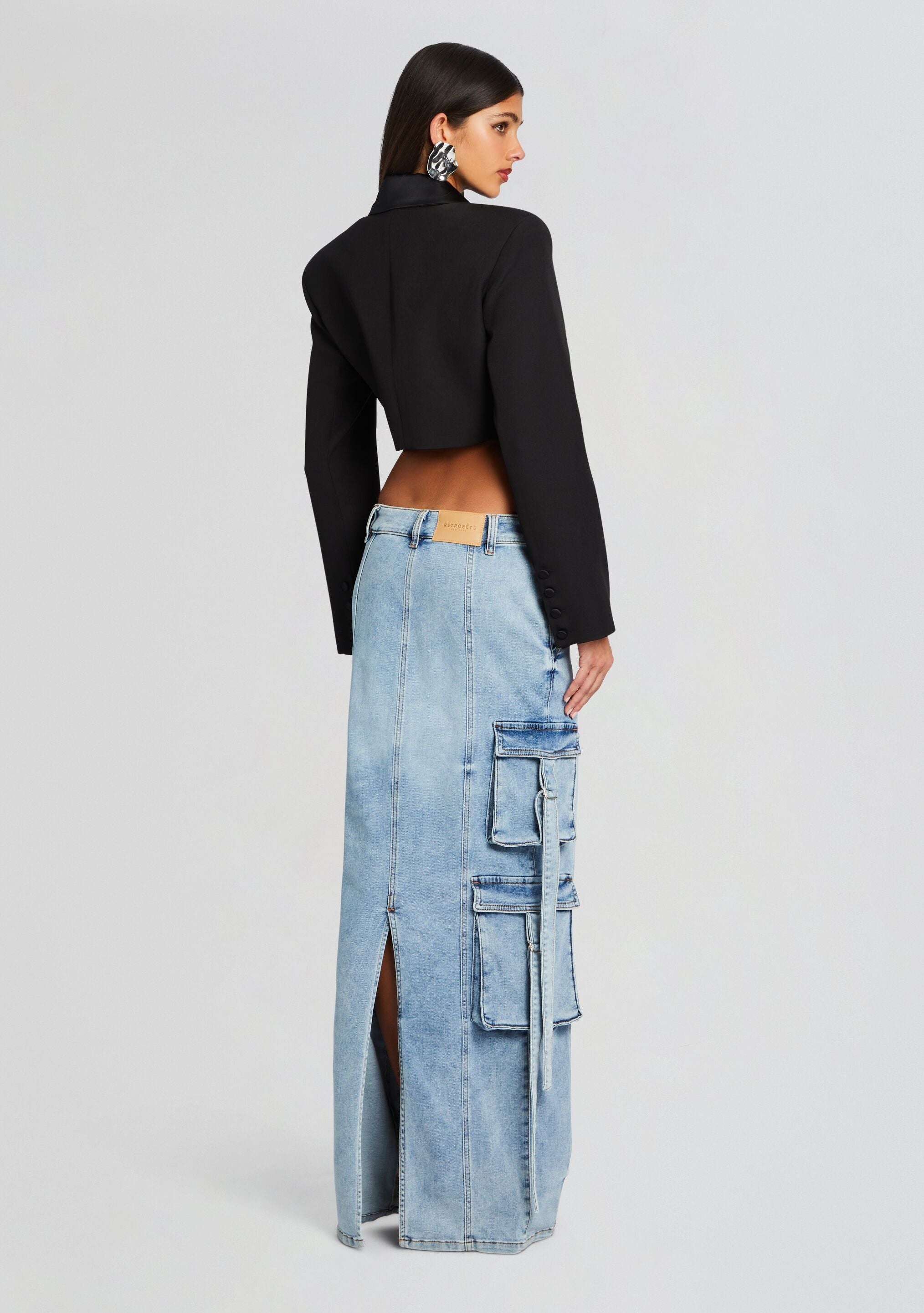CERISE CARGO DENIM SKIRT - 4