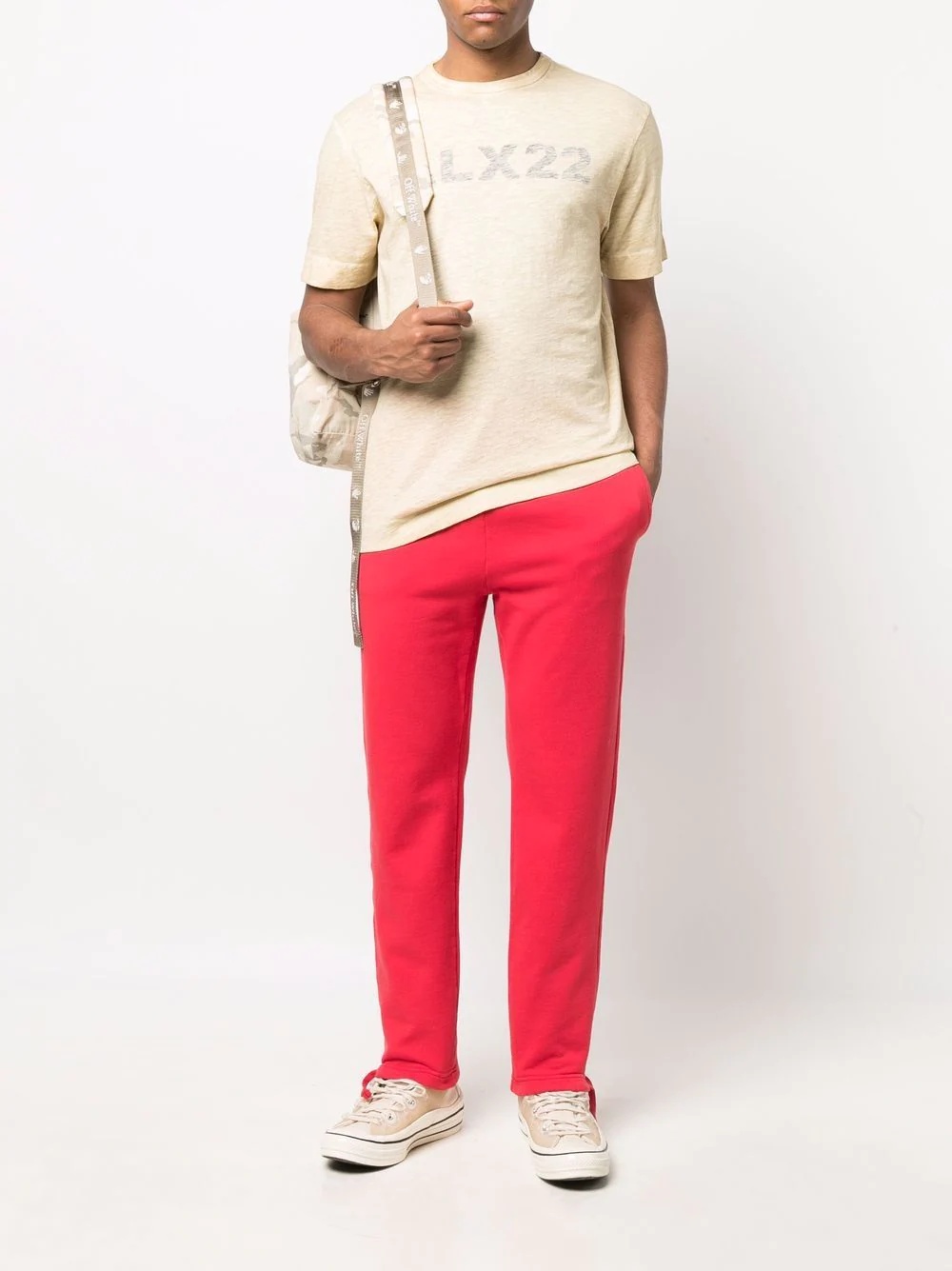 drawstring cotton track pants - 2