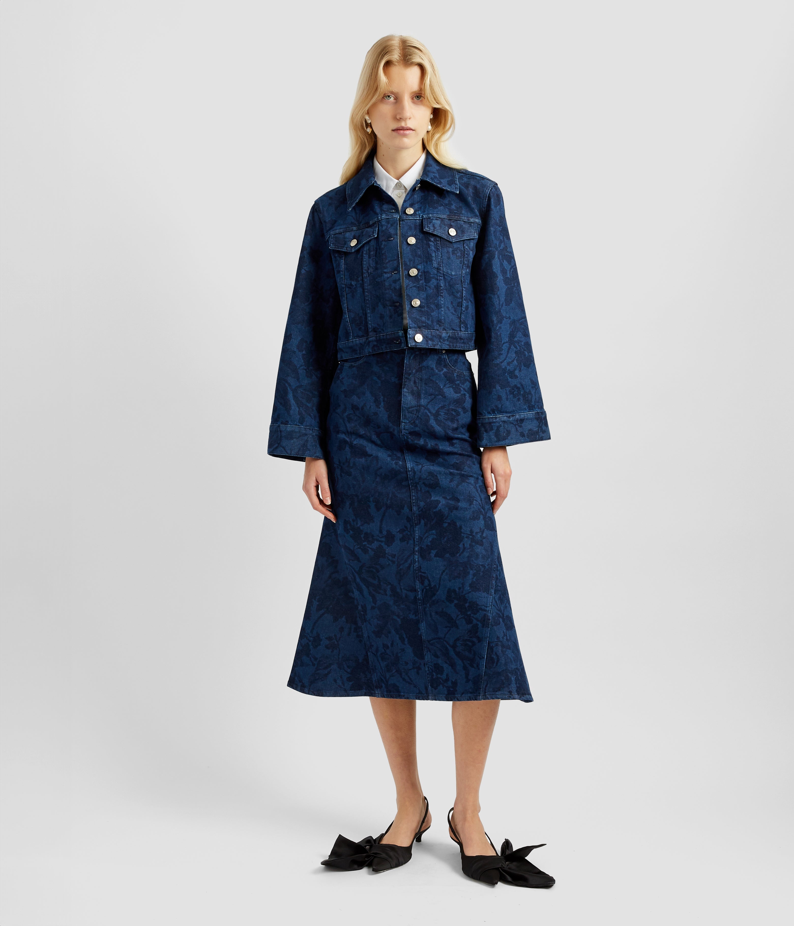 MIDI DENIM SKIRT - 4