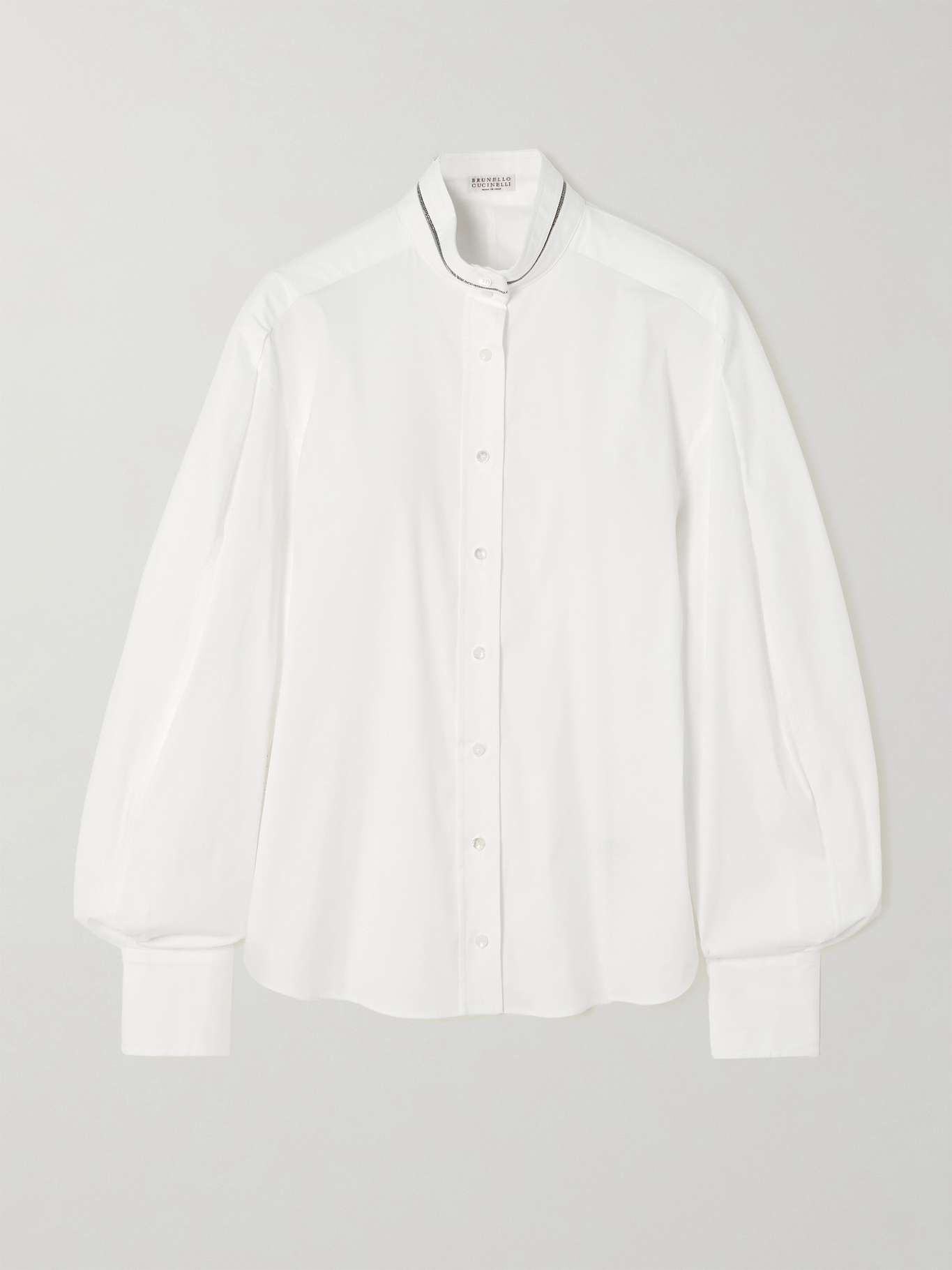 Embellished cotton-blend poplin shirt - 1