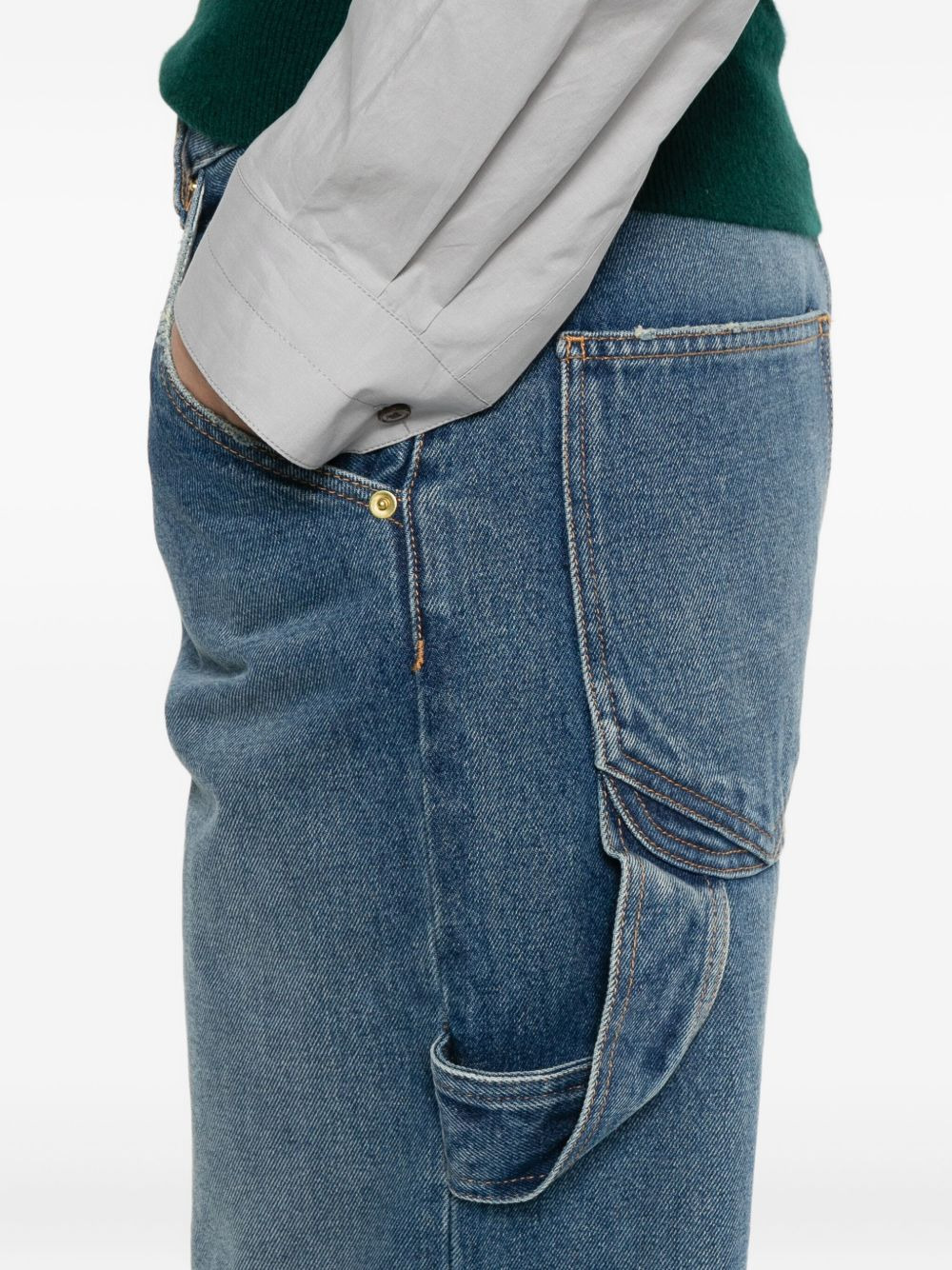 frayed-hem carpenter jeans - 5