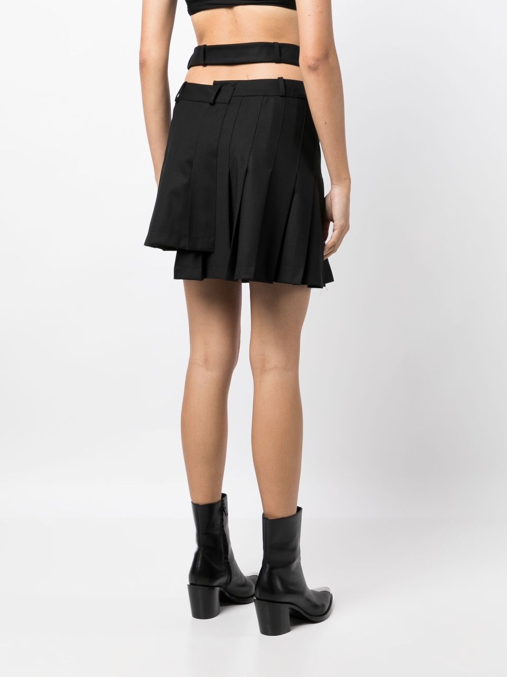 pleated asymmetric mini skirt - 4