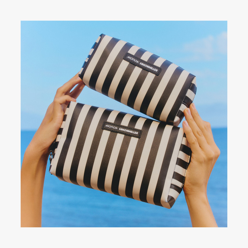 Large Metro Toiletry Case In Black Stripe 6