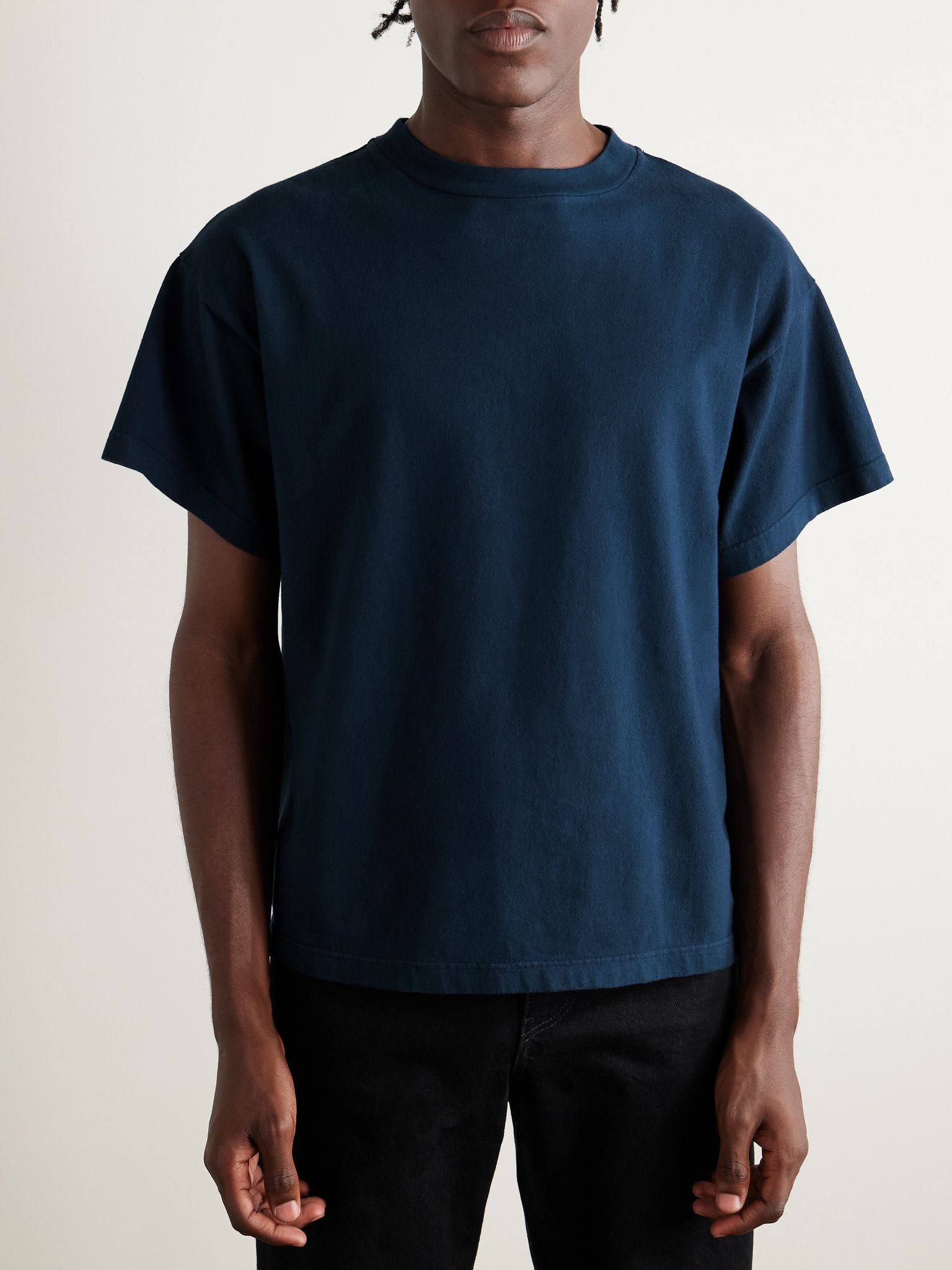 Sato Cotton-Jersey T-Shirt Blue - 3